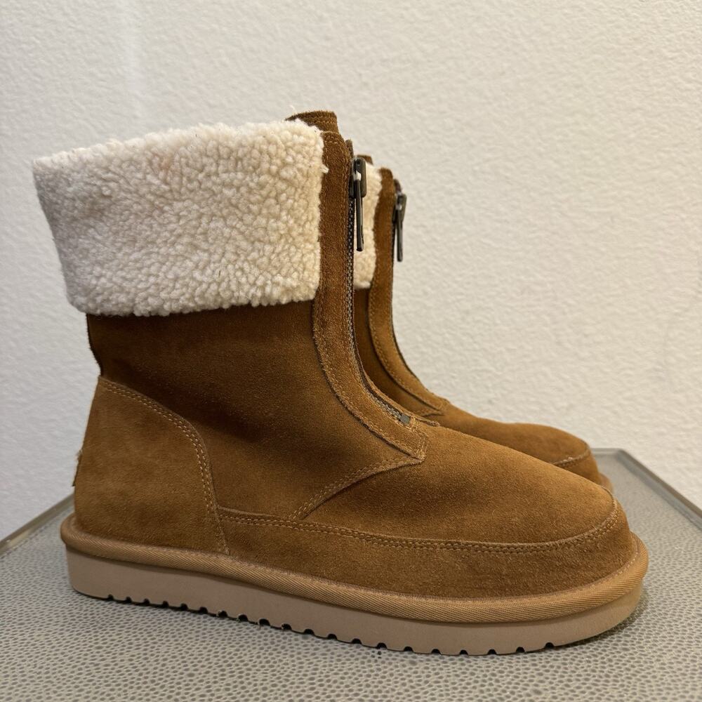 Koolaburra by UGG Lytta Short Sz 8 M Women's Suede Boots Chestnut 1122810